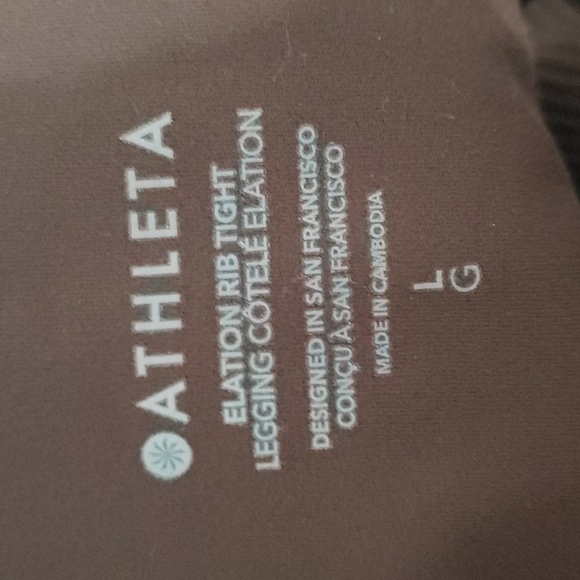 Athleta Elation Ribbed Tight Legging Women Large Chocolate Brown Active Yoga Gym - Picture 10 of 13